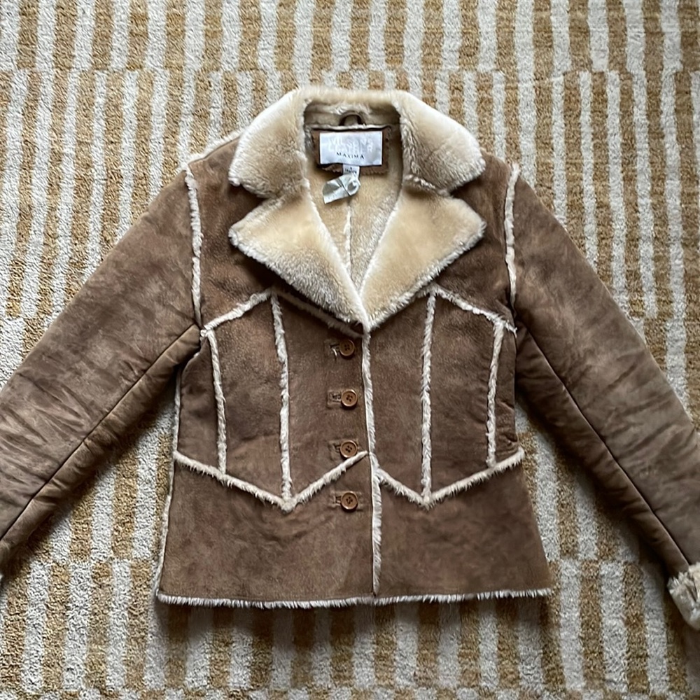 Wilson’s Leather Suede Fall Jacket Coat Faux Fur Collar
